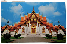 Postcard Bangkok, Thailand Marble Temple Architecture Sky Vintage Air Mail 1985 picture