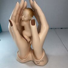 Vintage Mothers Hands Holding Baby Infant Christina Berry 2003 Figurine Problufe picture