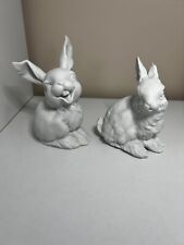 Vintage Kaiser White Rabbits Set 2 West Germany Marked Laughing rabbit picture