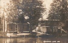 Cottages at Crooked Lake, Indiana IN - 1908 Real Photo RPPC picture