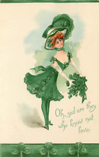 Embossed St. Patricks Day Postcard Woman Sad Are They Who Know Not Love L&E 2259 picture
