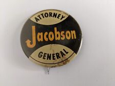 Vintage Jacobson Attorney General pin button pinback 1970s Milwaukee 1.5