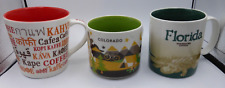 Lot of 3 Starbucks Travel Theme Coffee Mugs Cups picture