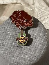 Hard Rock Cafe DETROIT Green Guitar & Apple Tree 2011 Lapel Pin picture