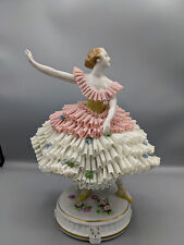 1918s Large German Sitzendorf Porcelain Lace Figurine Ballet Dancer  10