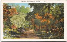 Illinois-Joliet-Drive in Pilcher Park-Vintage 1930's Postcard picture