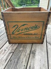 Vintage 60's VERNORS Soda Crate  Wood Ginger Ale Wooden Advertising Box Soda Pop picture