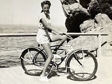 Ui Photograph Woman Lady Riding Bike Bicycle Beach picture