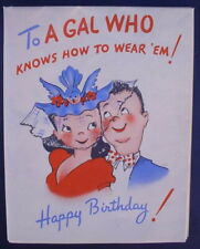 Vintage 1946 RUST CRAFT HAPPY BIRTHDAY CARD fold out Poster Woolies Swell Glamor picture