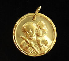 Vintage Saint Christopher Gold Tone Medal Religious Holy Catholic Mary Lourdes picture