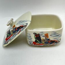 VTG Chinese Porcelain Covered Dish Off White w/ Characters Marked Meifeng 4