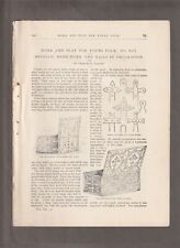 1884 METALLIC BAND-WORK Magazine ARTICLE PAGES~Nails~FALSE HINGES~Charles Leland picture