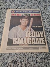 New York Post: July 6 2002 Death Of An Angel, Goodbye, Teddy Ballgame & 1 Fleer picture