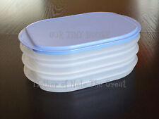 TUPPERWARE Fridge Stackables Deli Keeper Meat Cheese Container Vintage True Blue picture