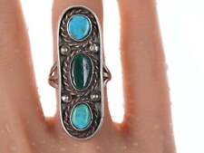 sz7 c1950's Navajo Silver and turquoise ring picture