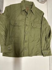 vtg U.S. Army Korean War Era Wool Field Shirt Olive Green Size M picture