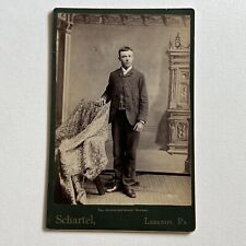 Antique Cabinet Card Photograph Dapper Young Man Teen Boy Photo Stand Lebanon PA picture