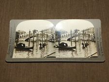 VINTAGE STEREOVIEW STEREOSCOPE CARD RIALTO & GRAND CANAL VENICE ITALY picture