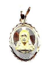 14K Gold Guadalupe Sacred Heart Double Sided Scapular Pendant Religious Christia picture