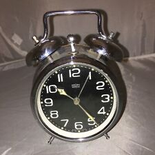Vintage MOM Chrome Alarm Clock Made in Hungary with 2 Alarm Bells For Repair E2 picture