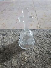 Vintage Crystal Cross Bell With Praying Hands Great Condition  picture