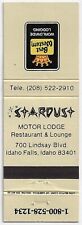 Stardust Motor Lodge Idaho Falls Idaho RS Empty Matchbook Cover picture