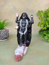 Stunning Ganges Clay Mata Kali Over Shiva India Goddess Statue Handcrafted 7.5