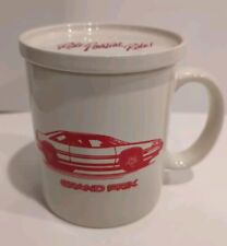Vintage Pontiac Grand Prix Coffee Mug Tea Cup w/Lid Lot Dealership Promo 80s Car picture