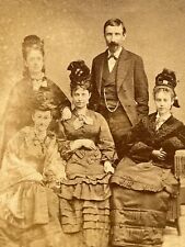 Pottsville Pennsylvania CDV Photo Family Pretty Girls A.M. ADAMS Antique 1874 D5 picture