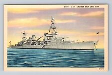 CA-California, U.S.S Cruiser Salt Lake City, Antique Souvenir Vintage Postcard picture