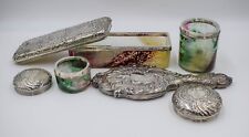 Magnificent Eugene Rousseau Art Glass And French Silver Dresser Set Circa 1895 picture