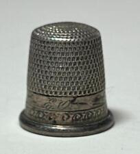 Vintage Sterling Silver Thimble Waite Thresher Co. Star Hallmark 8 picture