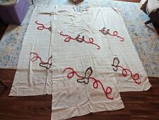 Vintage 1950s Western Ranch Cowboy Chenille Curtain Panels (3) 76