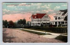 Long Branch NJ-New Jersey, View Of Residences On Bath Ave Vintage c1914 Postcard picture