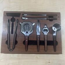 Vintage 7PC Bar Tool Accessories With Case, As Is Please Read And See Photos picture