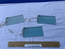 Vintage lot of 3 1958 Unused Erie Railroad System Luggage Tags Blue Train RR   picture