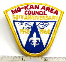 Vintage 1968 Mo Kan Area Council 50th Anniv Patch Missouri Kansas Boy Scouts BSA picture