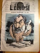 1868 POST CIVIL WAR NEWSPAPER ~ L’ECLIPSE ~ FRENCH CARICATURE ARTIST ANDRE GILL picture