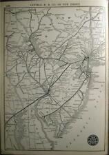 NICE 1925 CENTRAL RAILROAD NEW JERSEY CNJ SYSTEM MAP DEPOT RR HISTORY picture