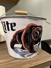 Chicago Bears + Miller Lite Beer Metal Ice Bucket  — NFL / Football picture