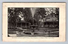 Lena IL-Illinois, Fountain At Play, Park, Antique, Vintage c1913 Postcard picture