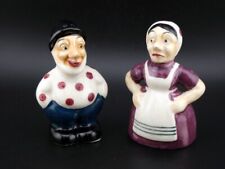 Vintage Enesco Imports Old Man and Woman Couple Salt and Pepper Shakers Japan picture