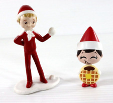 Elf on the Shelf Lot of 2 Figures Mini Merry Cake Topper Christmas Holiday Toys picture