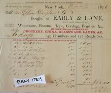1876  NEW YORK EARLY & LANE WOODWARE CHINA JOHN EARLY JAMES LANE picture