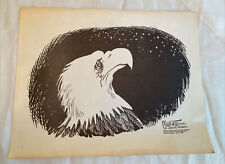 Doug Marlette Weeping Bald Eagle Reprint Cartoon Space Shuttle Challenger 1986 picture