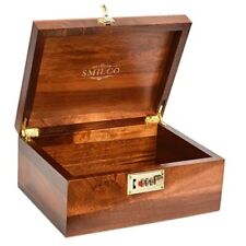 Smilco Wooden Box with Hinged Lid Acacia Wood Version New - Combination picture