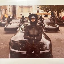 Odd Vintage PHOTO 1980s Man VILLAIN w/ MILKY EYE & EXOTIC Sportscar picture