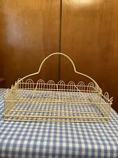 VINTAGE METAL 8 GLASS CADDY CARRIER,  yellow picture