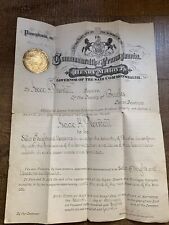 1880 Pennsylvania Gov Henry M. Hoyt Hand Signed Orig Document Bucks County  picture