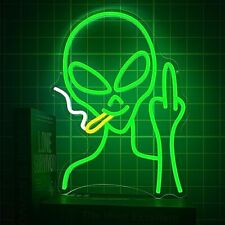 Green Alien Neon Signs, Dimmable LED Neon Signs for Wall Decor Bedroom Man  picture